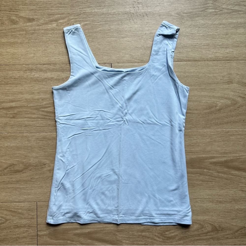 Ann Taylor Light Blue Square Neck Tank Top